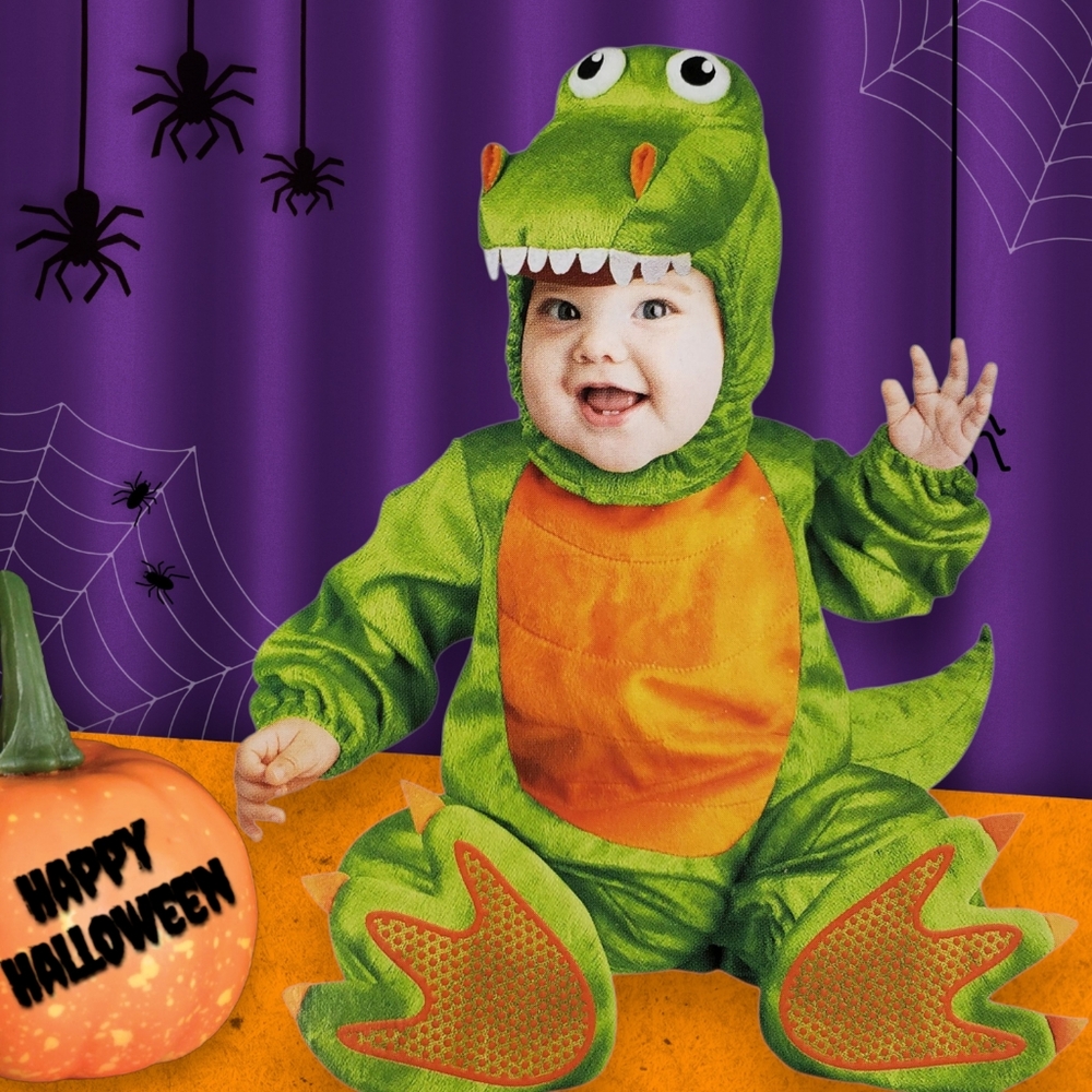 NWT Way To Celebrate Baby T-Rex Costume Halloween Size 0-6 Months